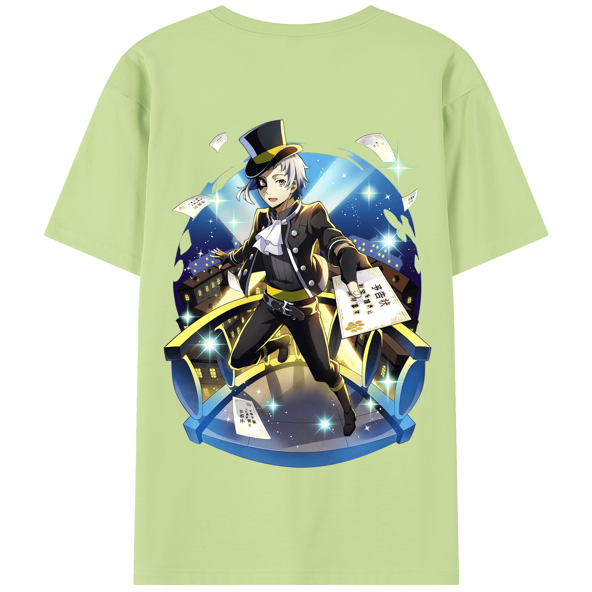 （画像用） 文豪ストレイドッグス Bungo Stray Dogs 綿100％半袖Tシャツ（背面プリント）